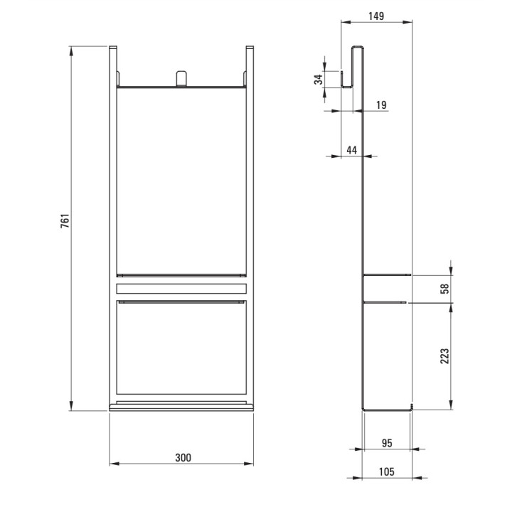 Półka wieszana na kabinę prysznicową Deante Mokko, 76x30cm, nero