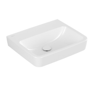 Umywalka wisząca Villeroy & Boch O.novo, 55x46cm, z przelewem, otwór na baterię, Weiss Alpin AntiBac CeramicPlus