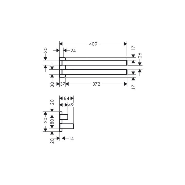 Wieszak podwójny Axor Universal na ręcznik chrom- sanitbuy.pl