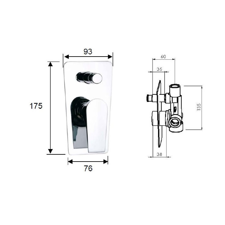 Bateria natryskowa podtynkowa Daniel Diva- sanitbuy.pl