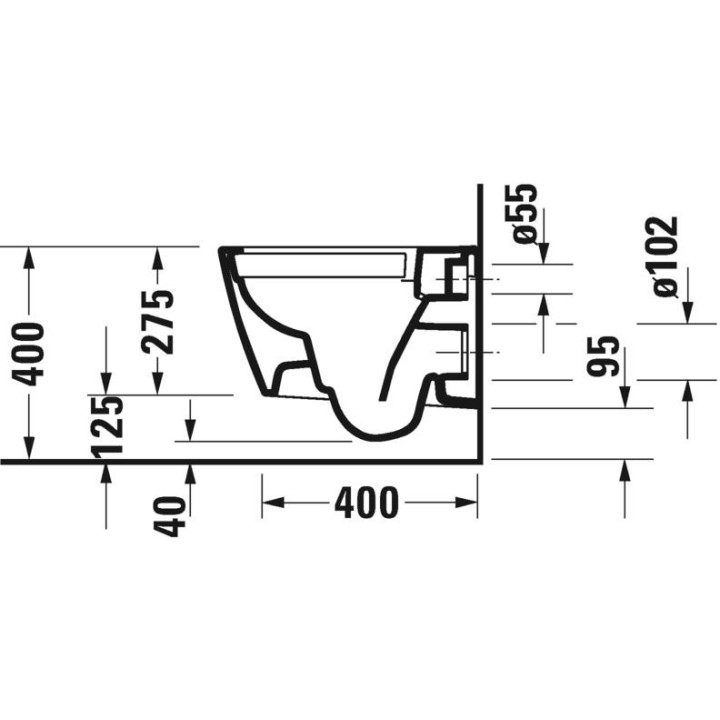 Miska wisząca WC Duravit ME by Starck Compact, 48x36cm, Rimless, bez rantu, mocowanie Durafix, biała