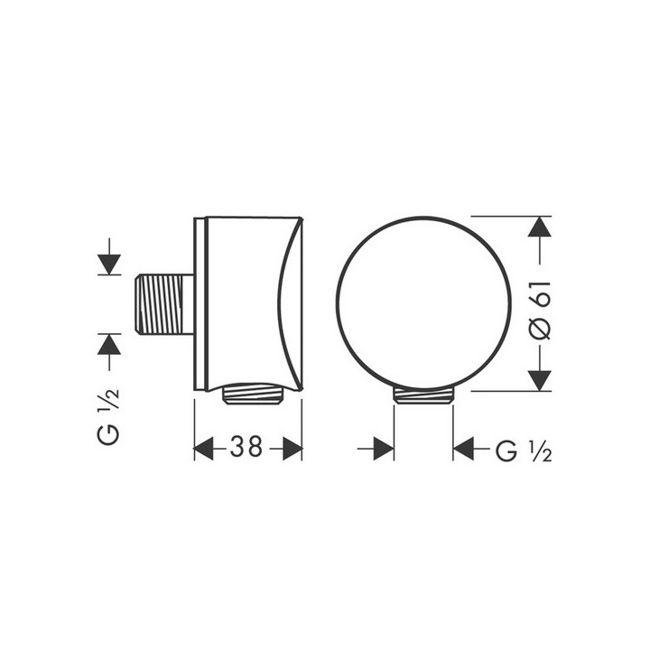 Przyłącze kątowe Hansgrohe Fixfit S ze złączem z tworzywa, chrom- sanitbuy.pl