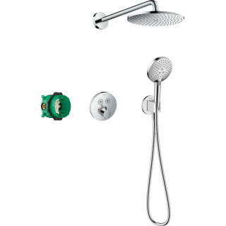 System prysznicowy Hansgrohe Raindance E 300 1jet ShowerSelect Square, podtynkowy, bateria termostatyczna, deszczownica 30x30cm,