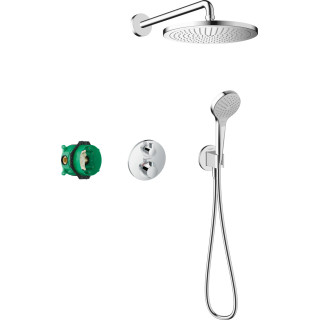 System prysznicowy Hansgrohe Croma E 280 1jet Ecostat E, podtynkowy, bateria termostatyczna, deszczownica 28x17cm, słuchawka 3-f