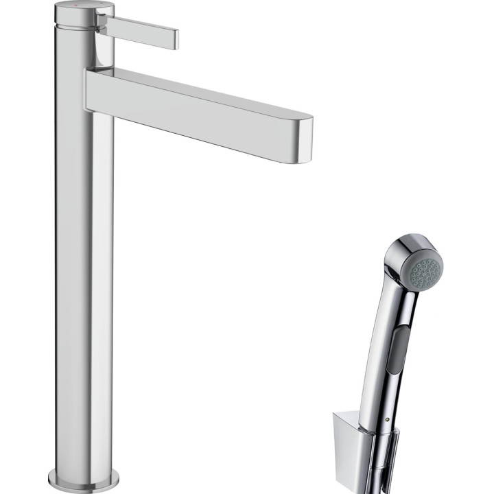 Bateria umywalkowa Hansgrohe Finoris, stojąca, wysokość 182mm, z główką Bidette i wężem 160cm, chrom