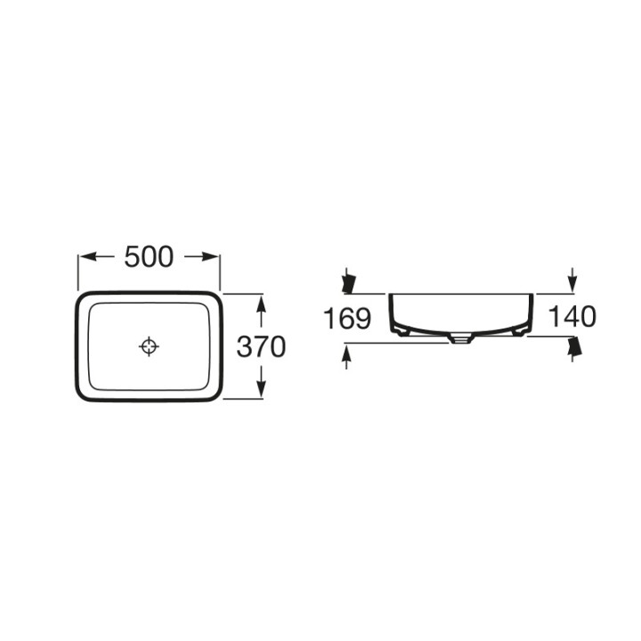 Umywalka blatowa Roca Inspira 37x37 cm - sanitbuy.pl