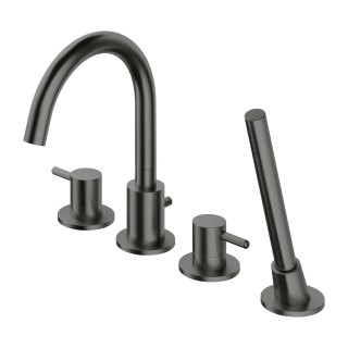 Bateria wannowa 4-otworowa Omnires Y, z słuchawką 1-funkcyjną, nikiel 