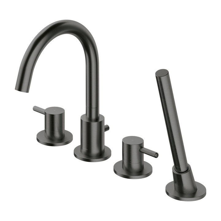 Bateria wannowa 4-otworowa Omnires Y, z słuchawką 1-funkcyjną, nikiel 