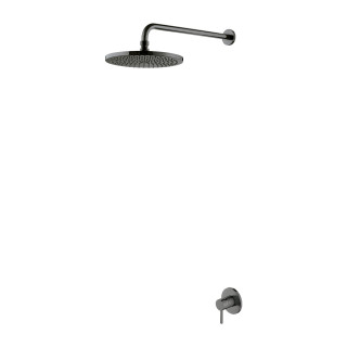 System prysznicowy Omnires Y, podtynkowy, 2 wyjścia wody, deszczownica 25cm, słuchawka 1-funkcyjna, grafit