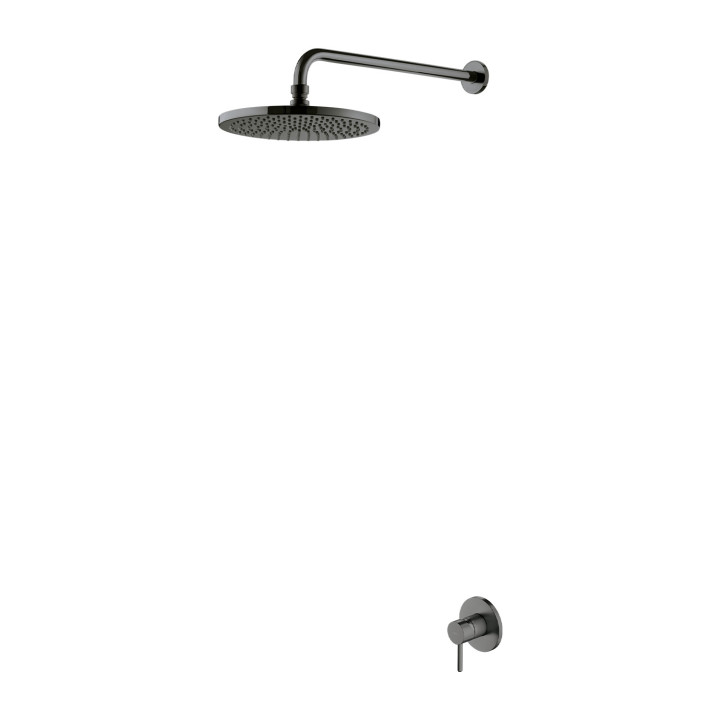 System prysznicowy Omnires Y, podtynkowy, 2 wyjścia wody, deszczownica 25cm, słuchawka 1-funkcyjna, grafit