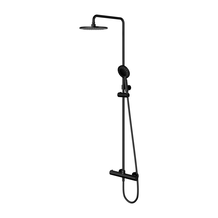 Termostatyczny zestaw natryskowy Omnires Y, natynkowy, 2 wyjścia wody, czarny mat