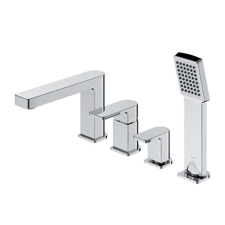 Bateria wannowa Omnires Baretti, natynkowa, 2 wyjścia wody, wylewka 184mm, chrom