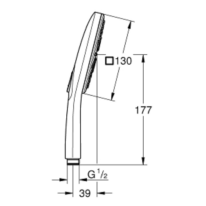 Słuchawka prysznicowa Grohe Rainshower Smartactive 130 Cube, 3-funkcyjna, chrom