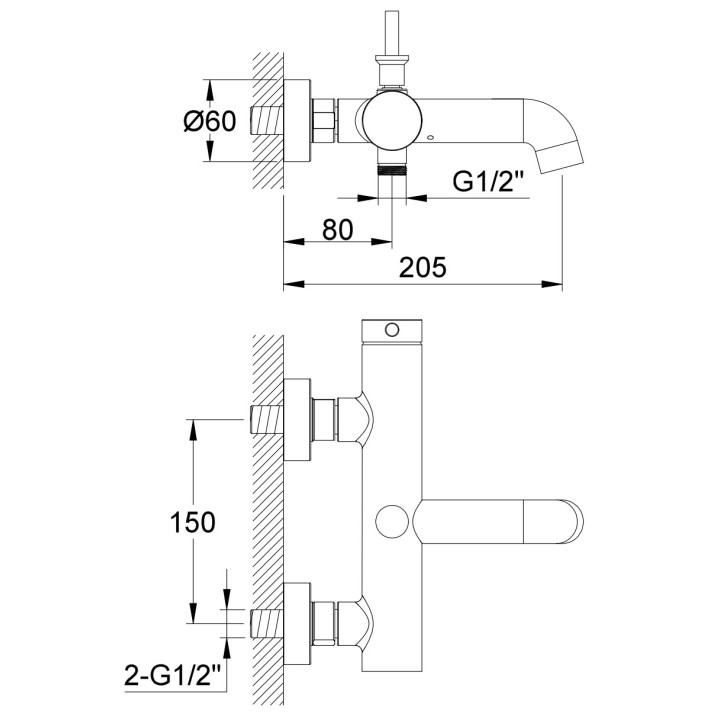 Bateria umywalkowa Kohlman Axel, stojąca, wysokość 282mm, wylewka 151mm, chrom
