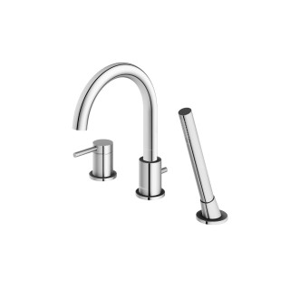 Bateria wannowa Kohlman Axel, natynkowa, wylewka 205mm, 2 wyjścia wody, chrom