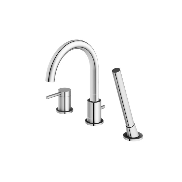 Bateria wannowa Kohlman Axel, natynkowa, wylewka 205mm, 2 wyjścia wody, chrom