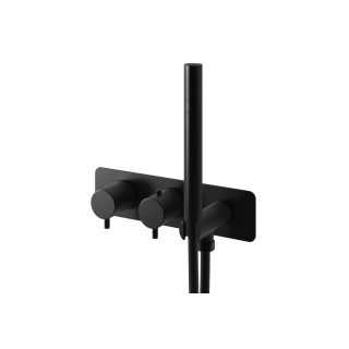 Termostatyczna bateria wannowa Kohlman Axel, natynkowa, wylewka 208mm, 2 wyjścia wody, chrom