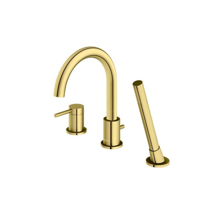 Bateria wannowa Kohlman Axel, natynkowa, wylewka 205mm, 2 wyjścia wody, chrom