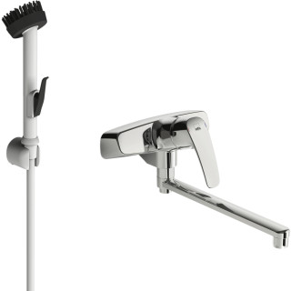 Bateria do pomieszczeń gospodarczych Oras Safira, ścienna, wylewka 250mm, z boczną szczotką, chrom