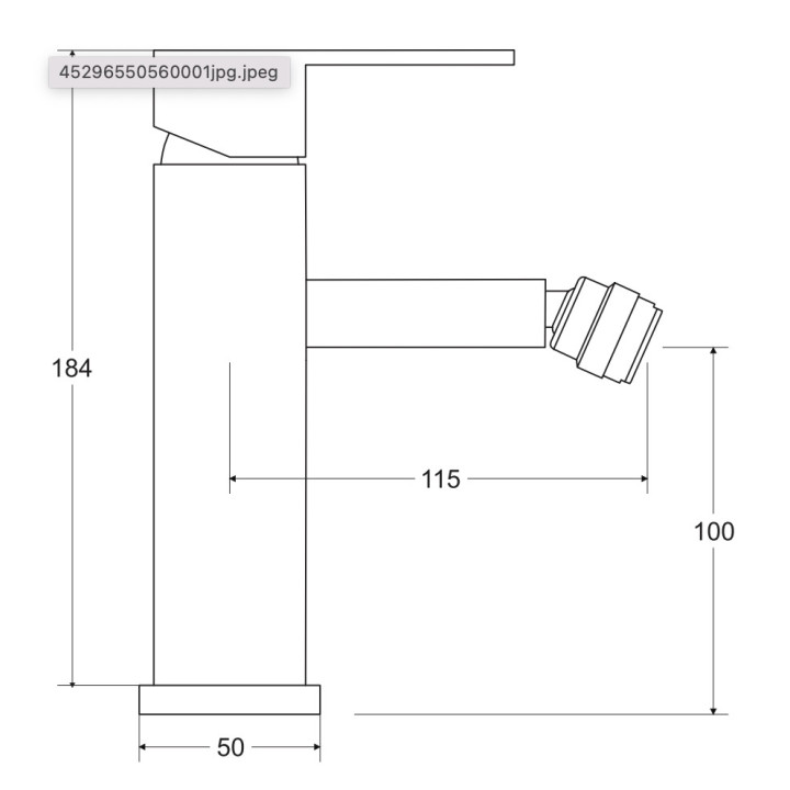 Bateria bidetowa Besco Modern / Varium, stojąca, wysokość, 184mm, chrom