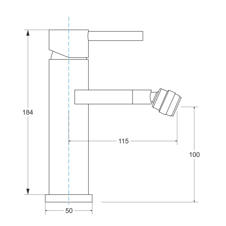 Bateria bidetowa Besco Illusion, stojąca, wysokość, 184mm, chrom
