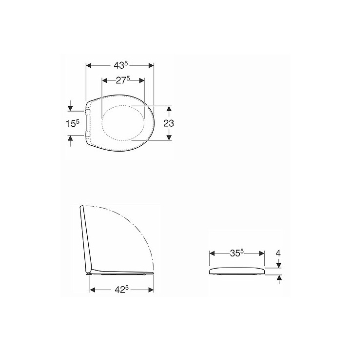 Deska sedesowa Koło Rekord, zawiasy instalowane od góry, Termoplast, biały