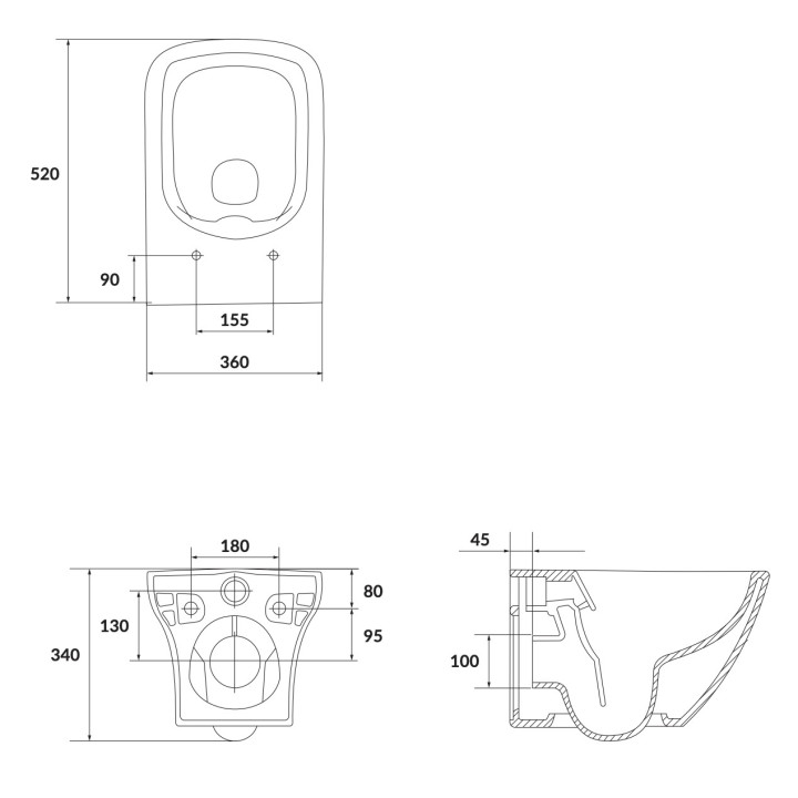 Miska wisząca Cersanit Larga Oval, 52x36cm, CleanOn biały
