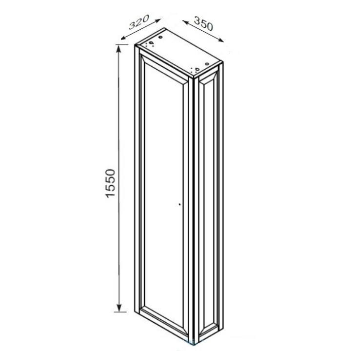 Szafka wysoka boczna Oristo Montebianco, 40cm, jedne drzwi, biały mat