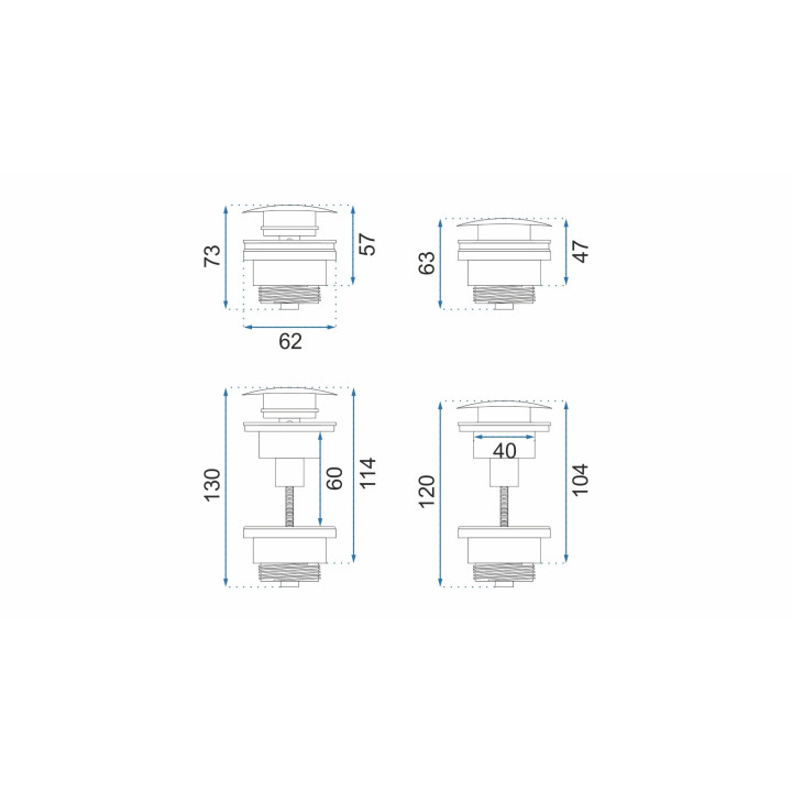 Korek klik-klak Rea L.Gold, uniwersalny, jasnozłoty