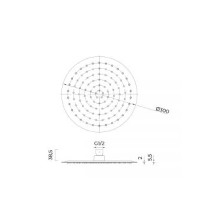Deszczownica Oltens Vindel, okrągła, 30cm, złoty