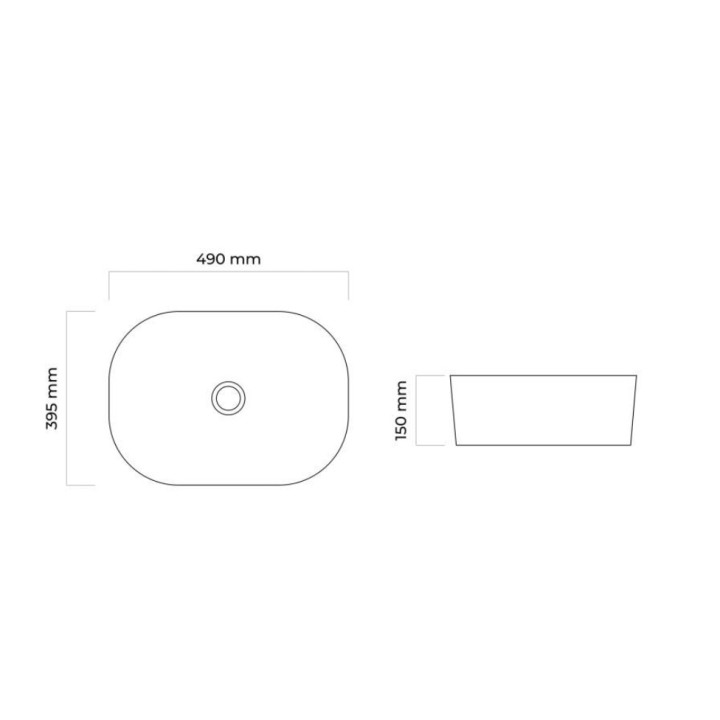 Umywalka nablatowa Oltens Hamnes, 49x39,5cm, bez przelewu, owalna, powłoka SmartClean, czarny mat