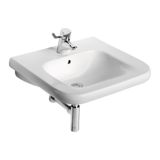 Umywalka wisząca dla niepełnosprawnych Ideal Standard Contour 21, 55x54,5cm, z przelewem, otwór na baterię, biały