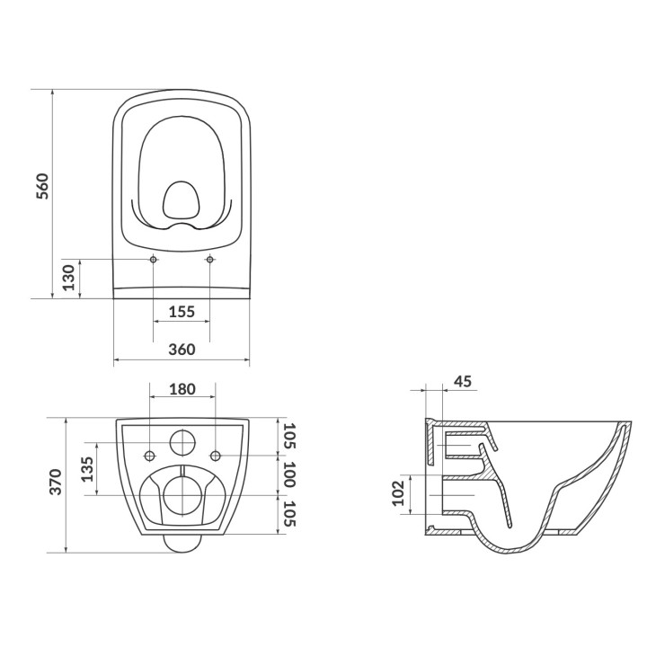 Set B245, miska wisząca WC Cersanit Virgo, 56x36cm, CleanOn, z deską slim wolnoopadającą, biały
