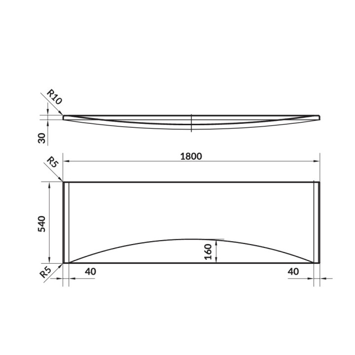 Panel czołowy do wanien Cersanit Virgo/Intro 160, biały