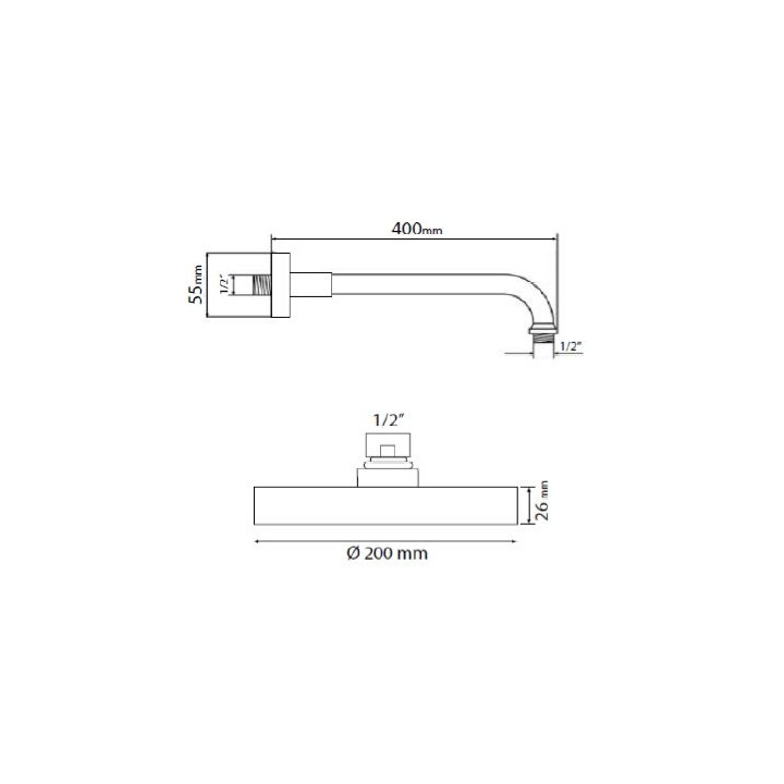 Deszczownica owalna 300/200mm + ramię Vicario- sanitbuy.pl