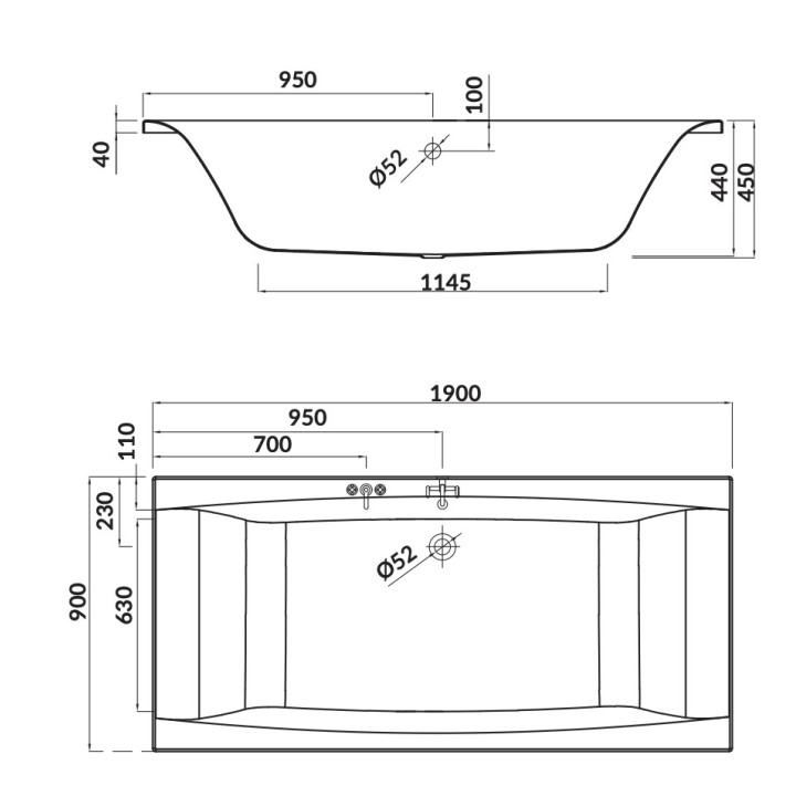 Wanna prostokątna Cersanit Virgo, 180x80cm, akrylowa, biały