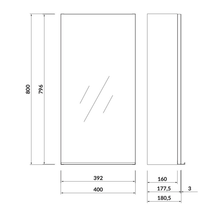 Słupek meblowy Cersanit Virgo, 160cm, drzwi uniwersalne, 4 półki, chromowany uchwyt, biały