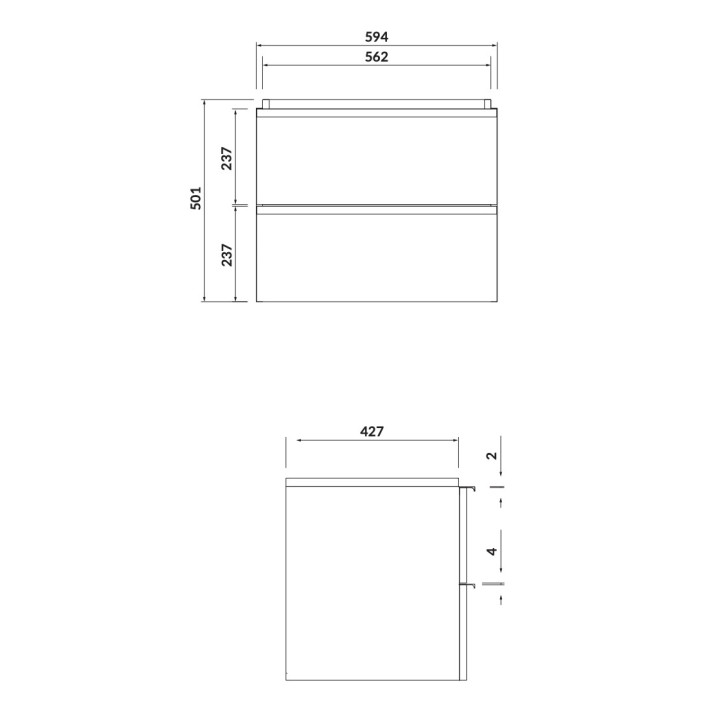 Szafka podumywalkowa Cersanit Larga, 60cm, 2 szuflady, biały