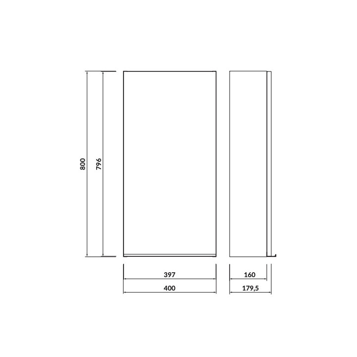 Szafka wisząca Cersanit Virgo, 40cm, drzwi uniwersalne, 3 półki, chromowany uchwyt, biały