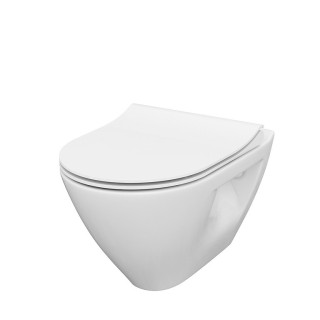 Set B291, miska wisząca WC Cersanit Mille, 51x36,5cm, CleanOn, z deską slim wolnoopadającą, biały