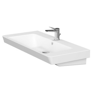 Umywalka meblowa Cersanit Mille, 100cm, z przelewem, z otworem na baterię, biały
