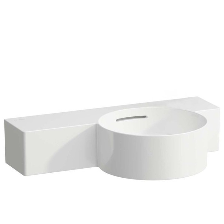 Umywalka ścienna Laufen Val, SaphirKeramik, 55x31,5cm, półka po prawej, bez otworu na baterię, biała