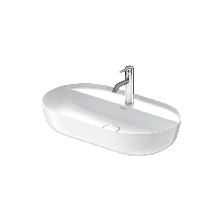 Umywalka nablatowa Duravit LUV, 70x40cm, bez przelewu, otwór na baterię, biały