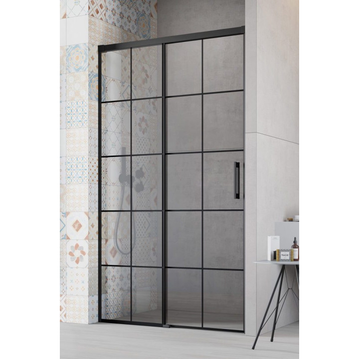 Drzwi prysznicowe do wnęki Radaway Idea Gold DWJ, lewe, 100cm, przesuwne, szkło przejrzyste, profil złoty