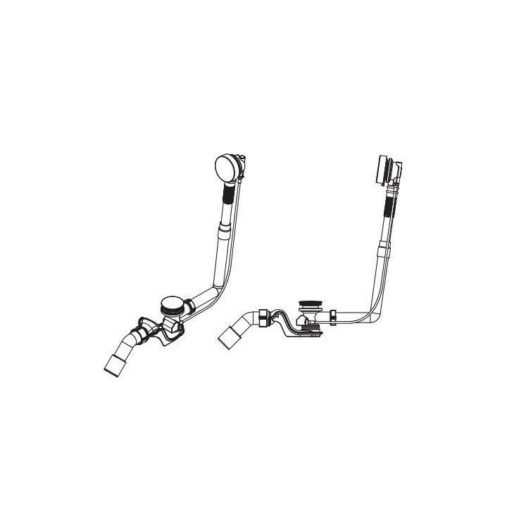 Wannowy system odpływowo-przelewowy Kladewei Comfort-Level Standard, KA 4001, chrom