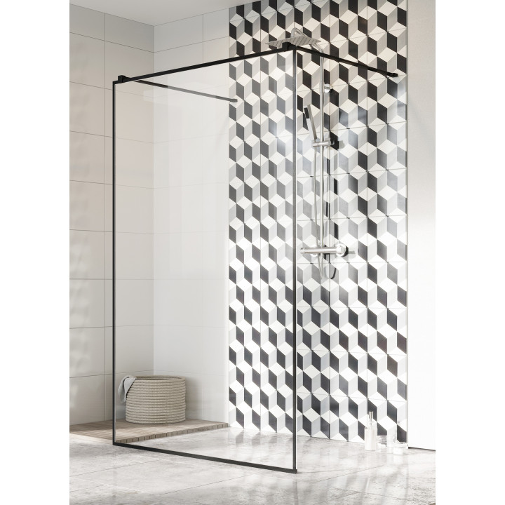 Ścianka Walk-In Radaway Modo New Black I 120 118x200cm, czarny, szkło przejrzyste
