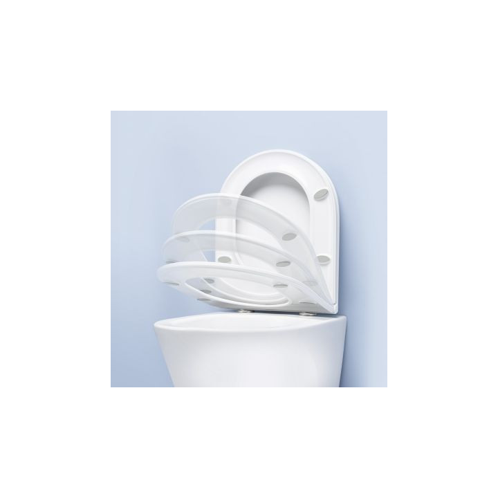 Miska wisząca WC Oltens Hamnes, 52x35,5cm, PureRim, powłoka SmartClean, czarny mat