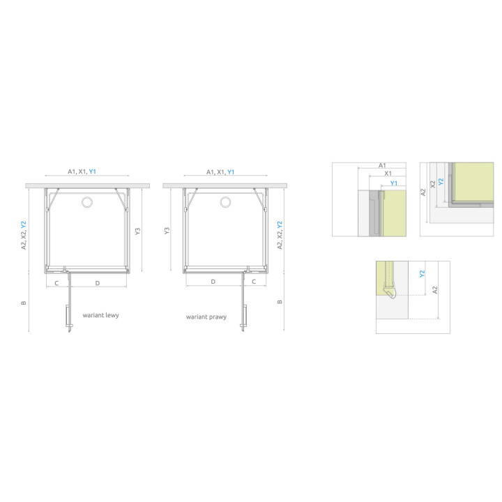 Front kabiny prysznicowej Radaway Arta KDS II, lewy, 140x200cm, szkło przejrzyste, profil Chrome+