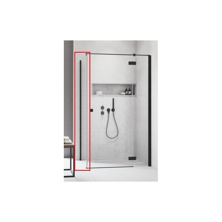 Ścianka boczna Radaway Essenza New Black KDJ S1 75 71.7-73.2-200cm, profil czarny, szkło przejrzyste- sanitbuy.pl