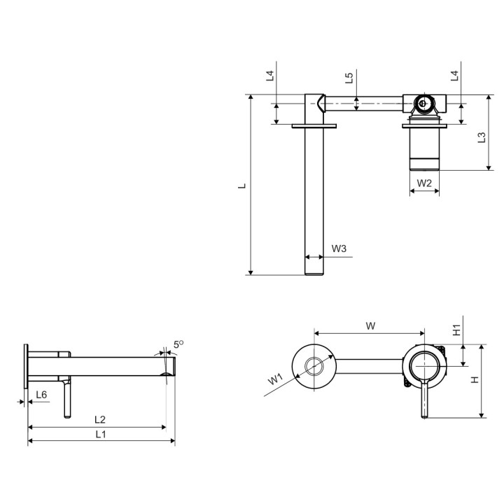 Zestaw prysznicowo-wannowy Excellent Pi, podtynkowy, 2 wyjścia wody, deszczownica 200mm, biały